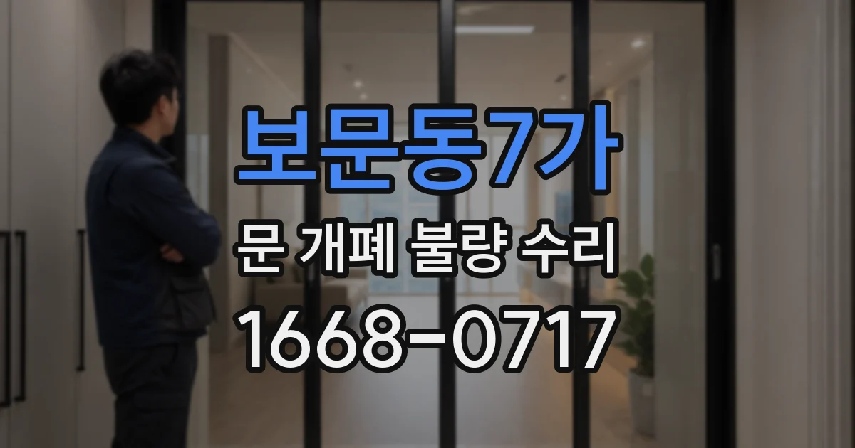 보문동7가 문 개폐 불량 수리