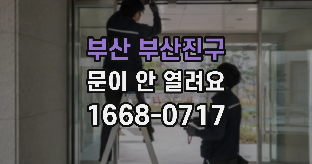 부산 부산진구 문이 안 열려요