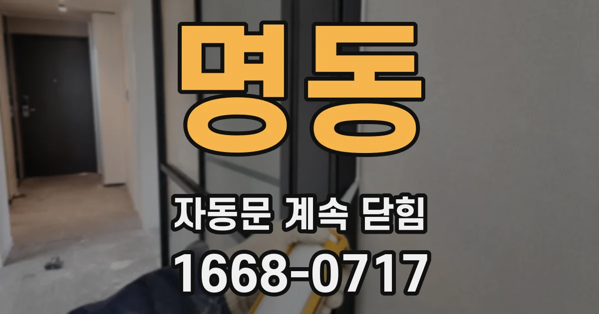 명동 자동문 계속 닫힘