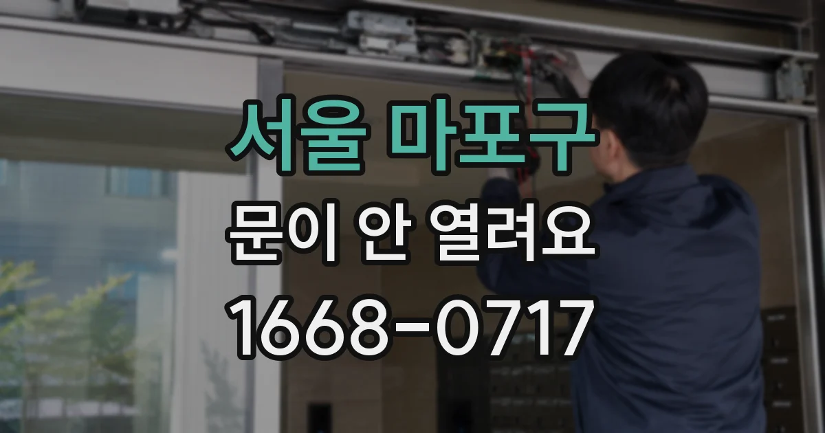 서울 마포구 문이 안 열려요