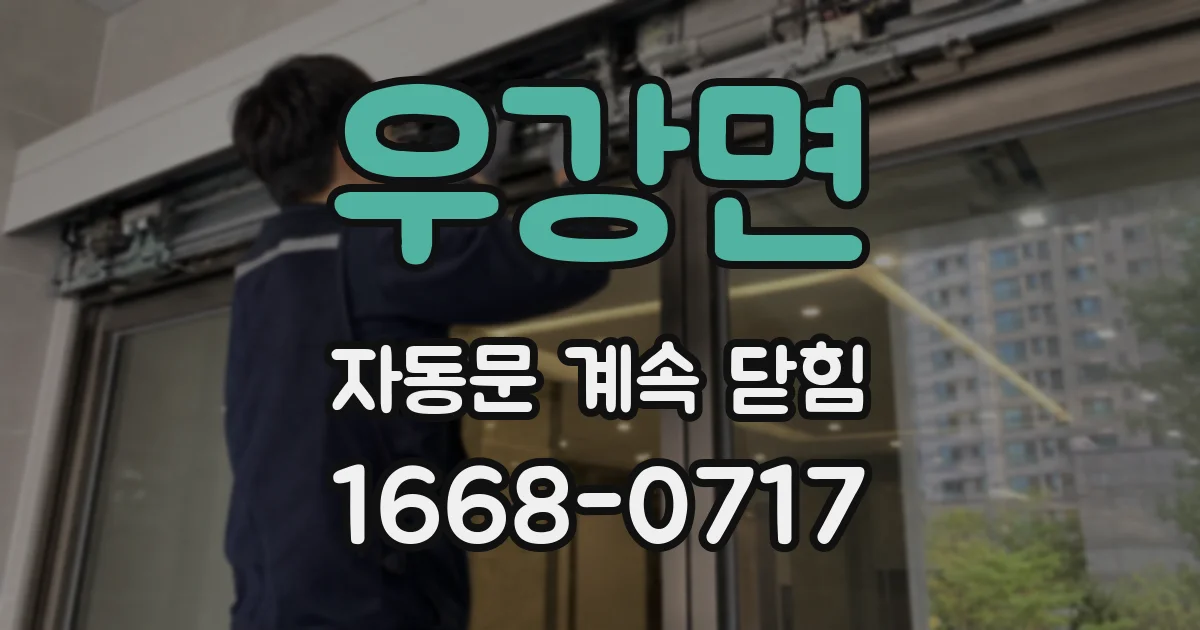 우강면 자동문 계속 닫힘