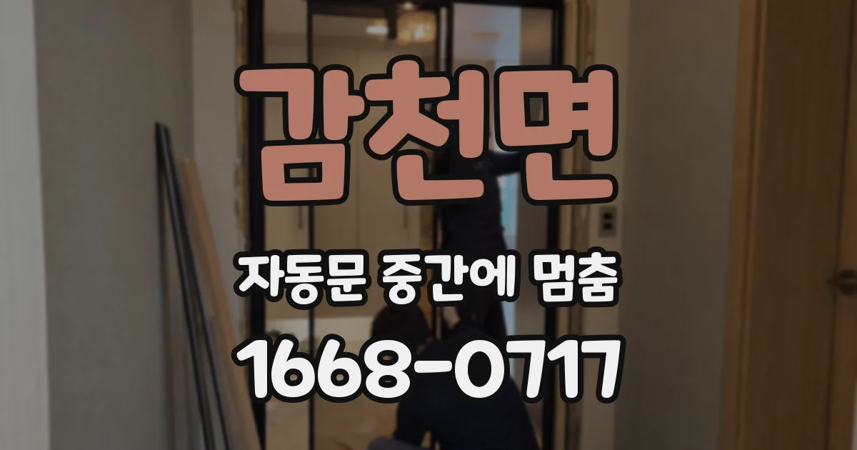 감천면 자동문 중간에 멈춤
