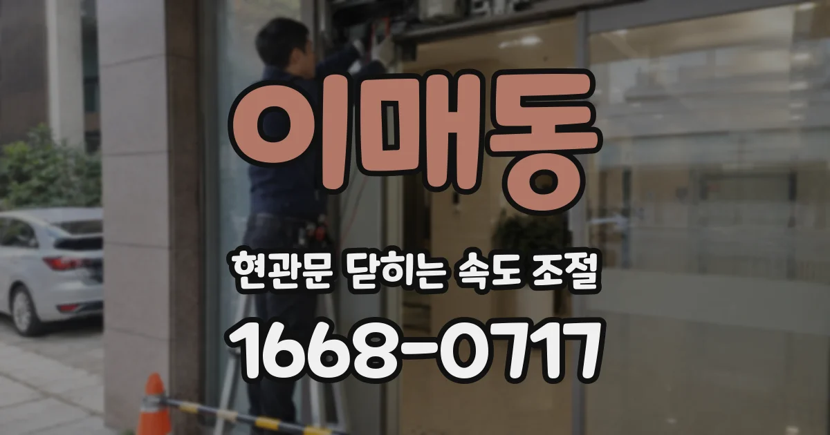 이매동 현관문 닫히는 속도 조절