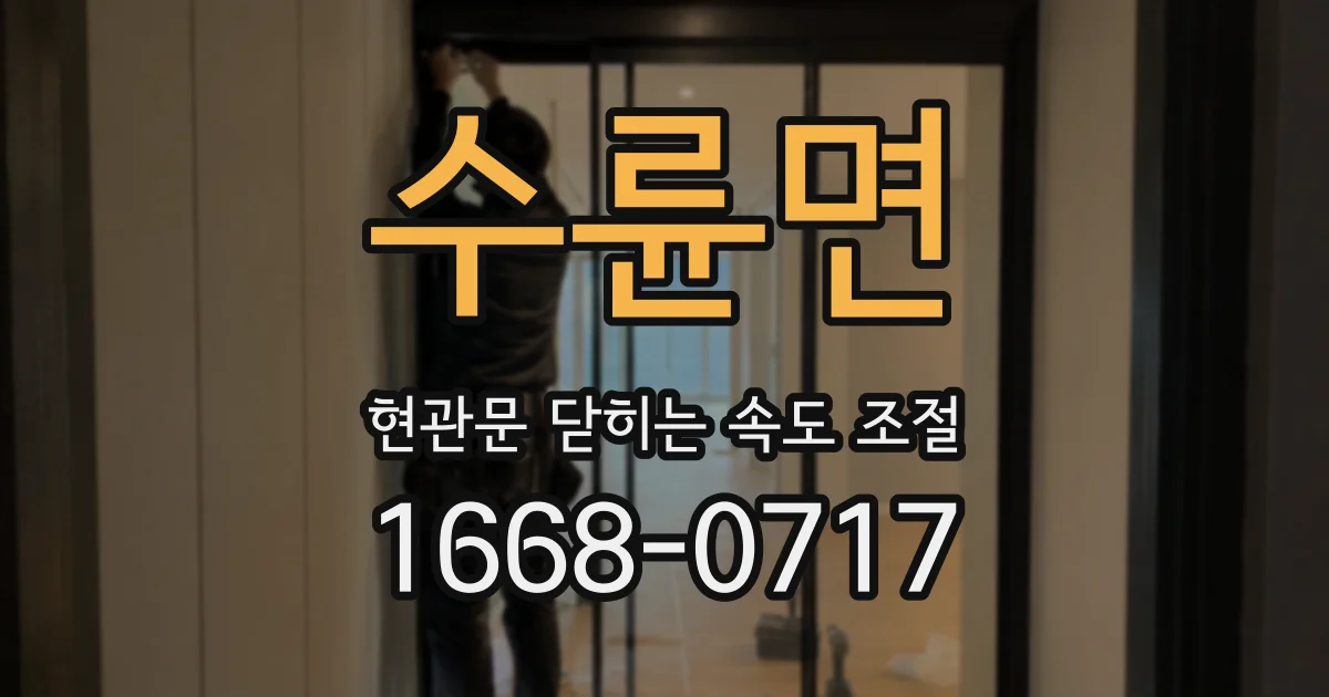 수륜면 현관문 닫히는 속도 조절