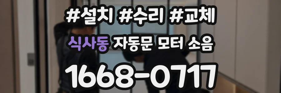 식사동 자동문 모터 소음