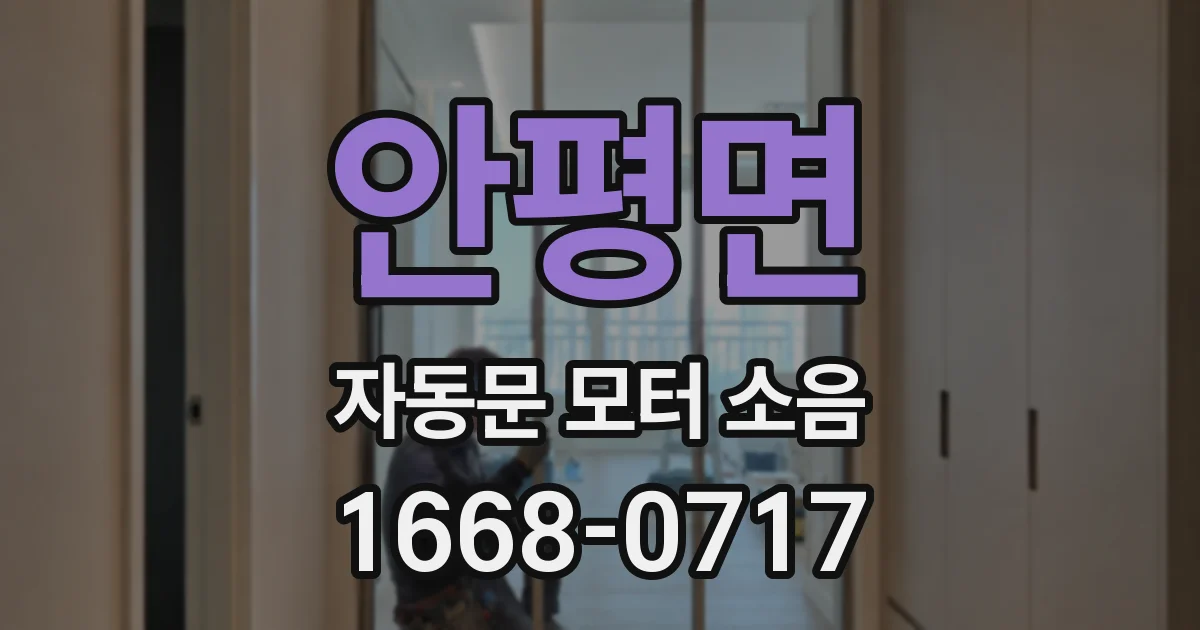 안평면 자동문 모터 소음