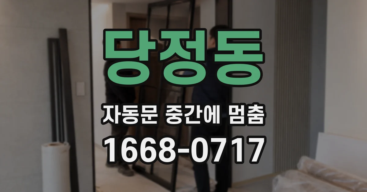 당정동 자동문 중간에 멈춤