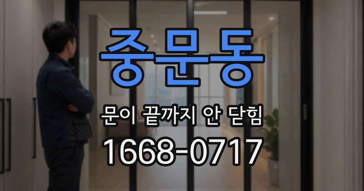 중문동 문이 끝까지 안 닫힘