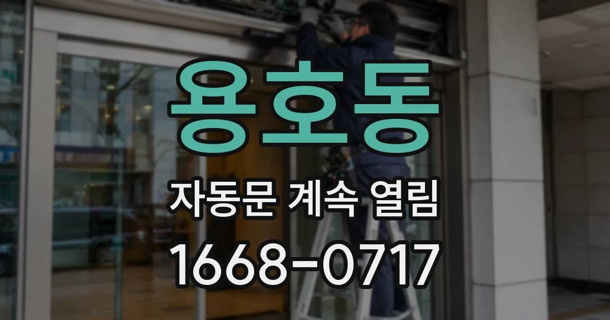 용호동 자동문 계속 열림