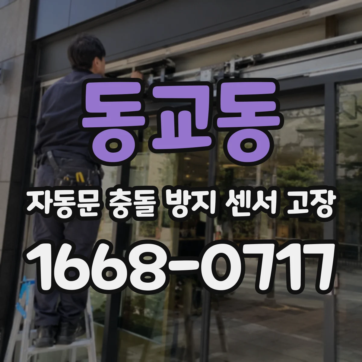 동교동 자동문 충돌 방지 센서 고장