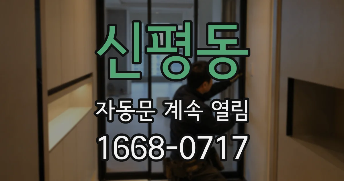신평동 자동문 계속 열림