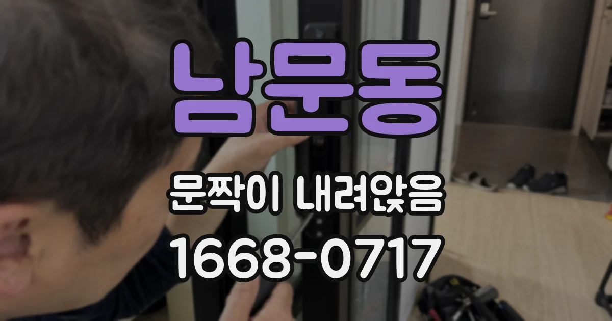 남문동 문짝이 내려앉음