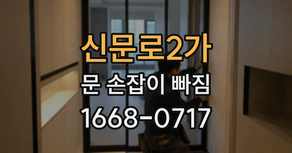 신문로2가 문 손잡이 빠짐