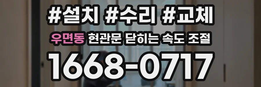 우면동 현관문 닫히는 속도 조절