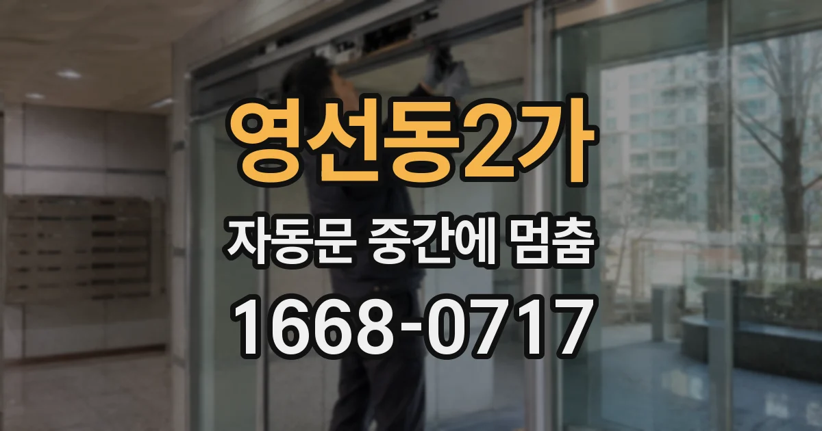 영선동2가 자동문 중간에 멈춤