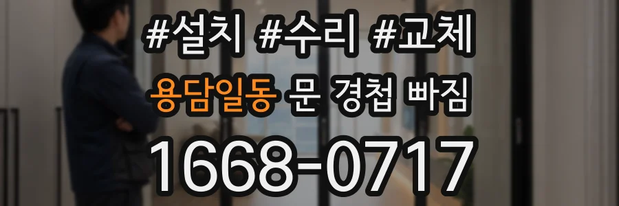 용담일동 문 경첩 빠짐