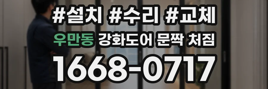 우만동 강화도어 문짝 처짐