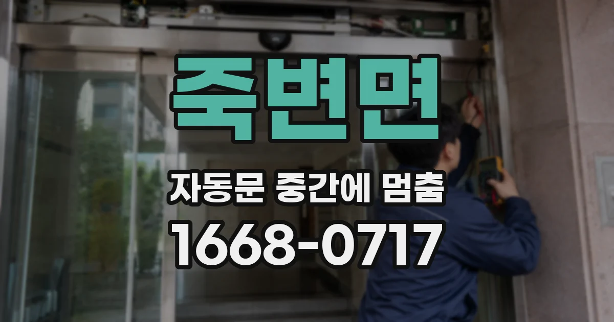 죽변면 자동문 중간에 멈춤