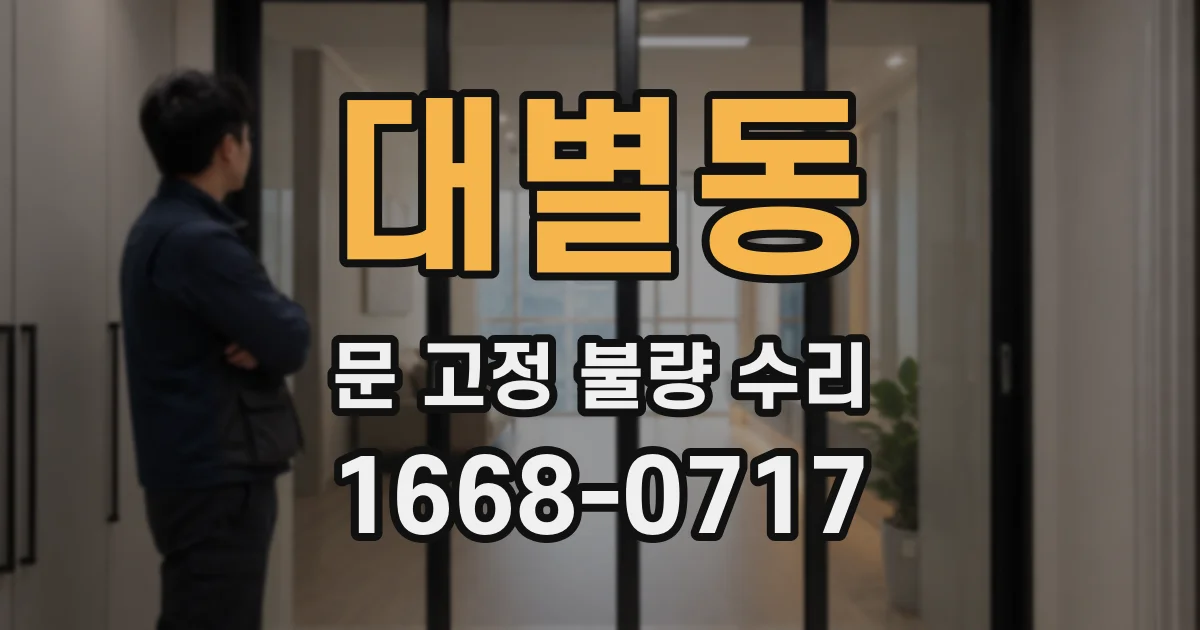대별동 문 고정 불량 수리