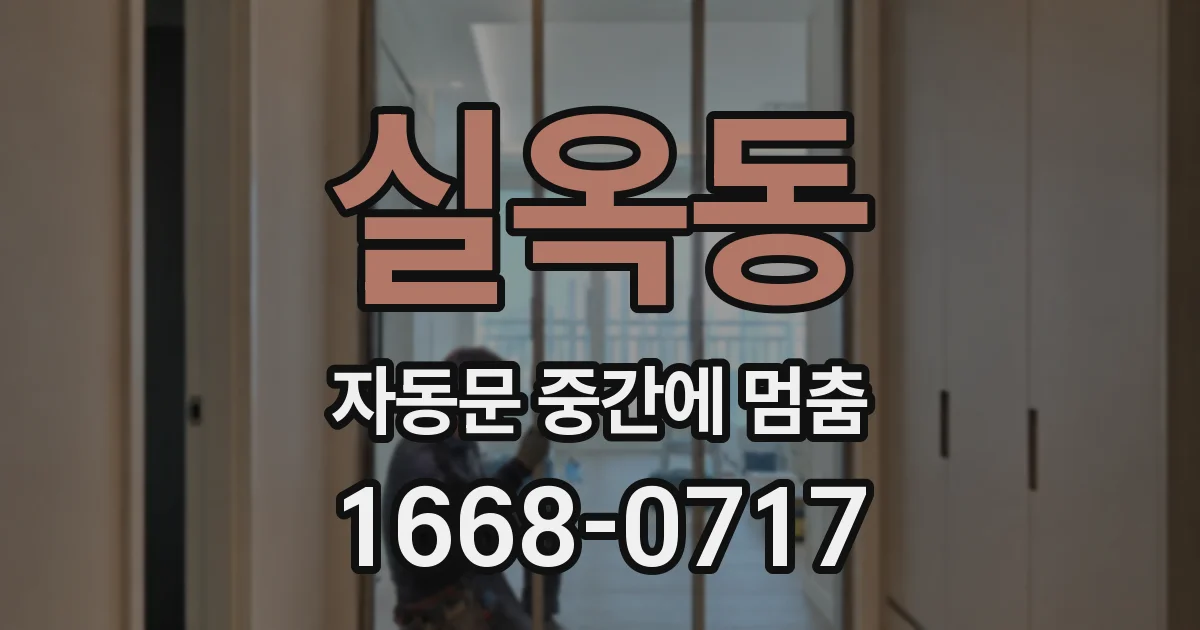 실옥동 자동문 중간에 멈춤