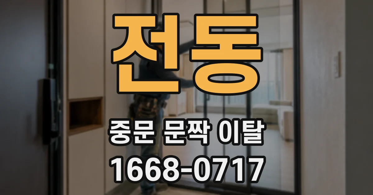 전동 중문 문짝 이탈