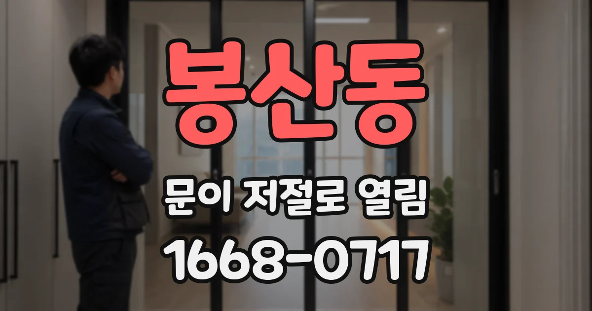 봉산동 문이 저절로 열림