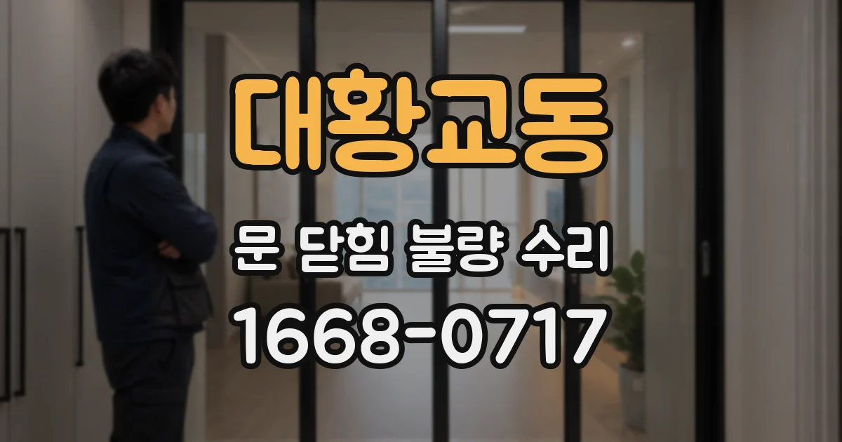 대황교동 문 닫힘 불량 수리