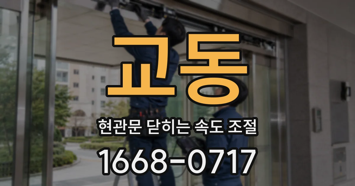 교동 현관문 닫히는 속도 조절