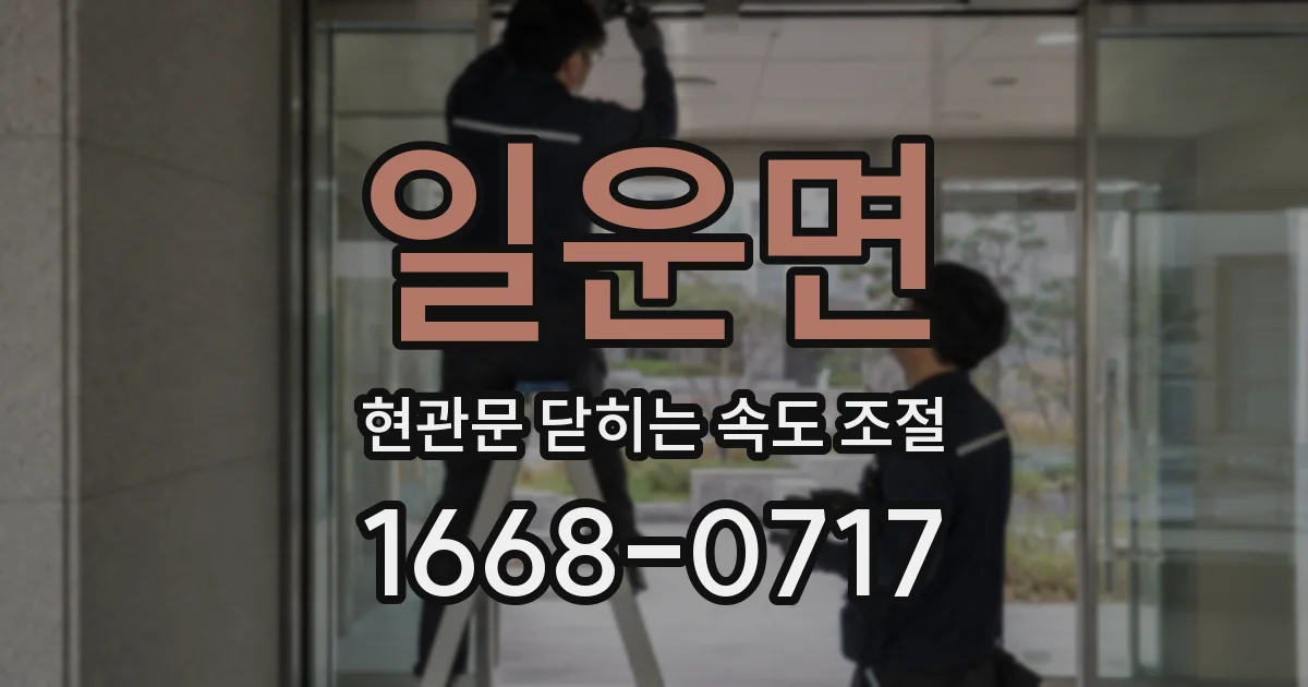일운면 현관문 닫히는 속도 조절