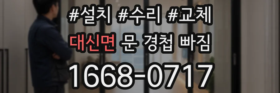대신면 문 경첩 빠짐