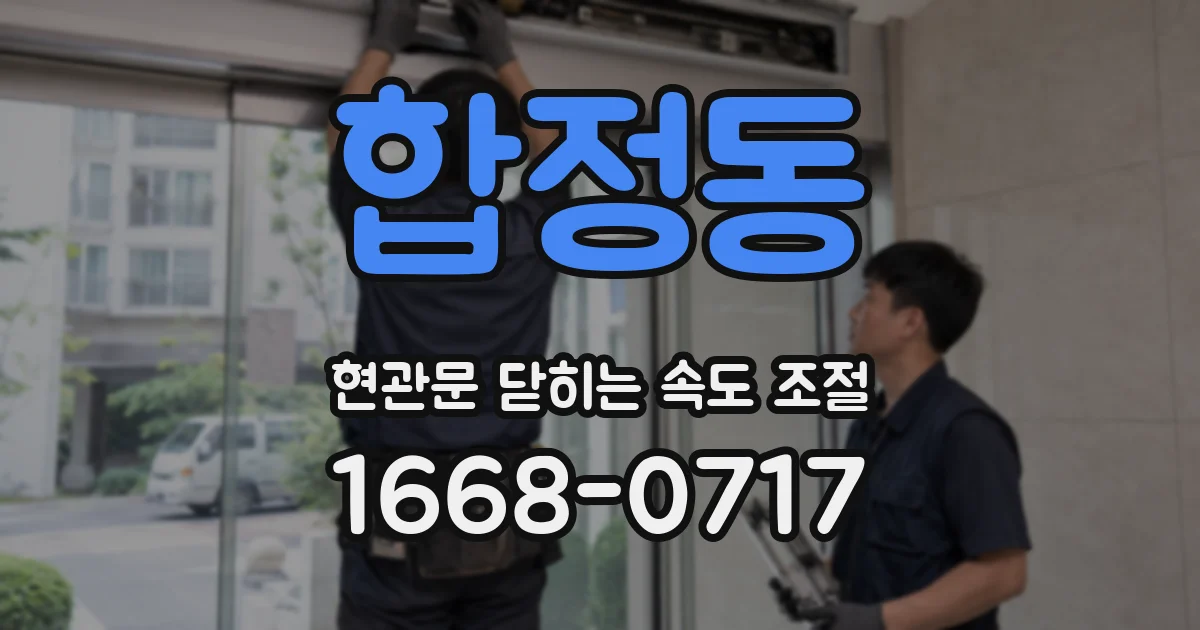 합정동 현관문 닫히는 속도 조절