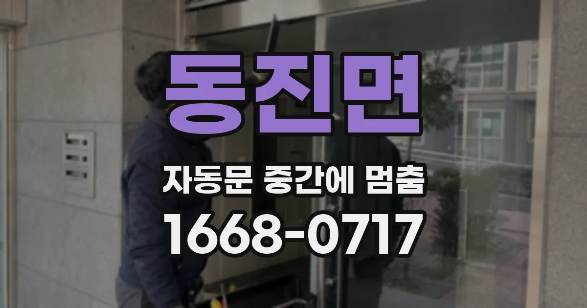동진면 자동문 중간에 멈춤