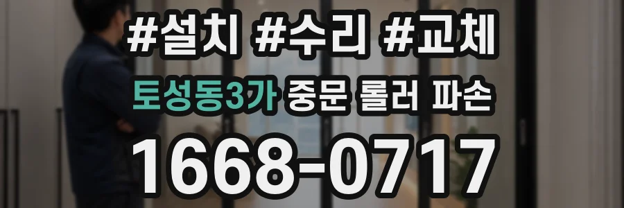 토성동3가 중문 롤러 파손