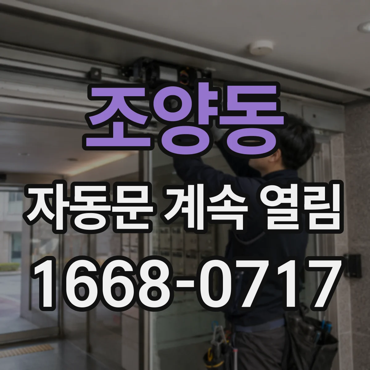 조양동 자동문 계속 열림