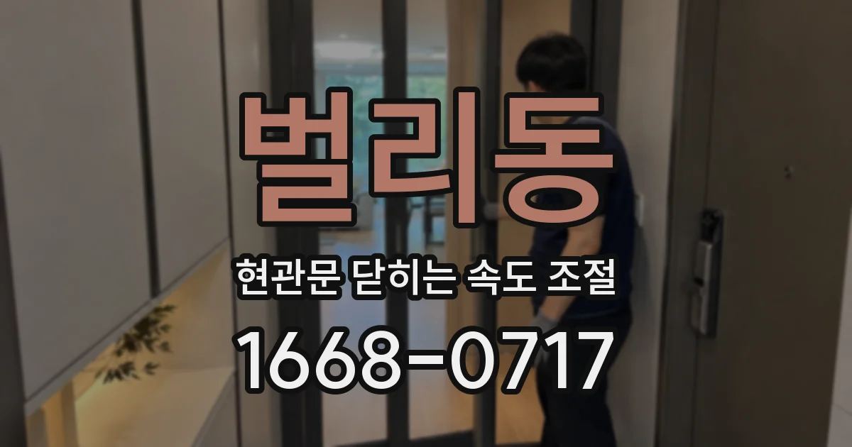 벌리동 현관문 닫히는 속도 조절