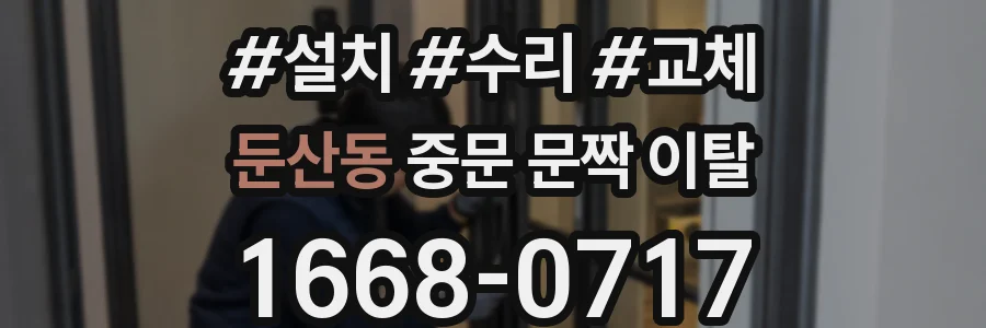둔산동 중문 문짝 이탈