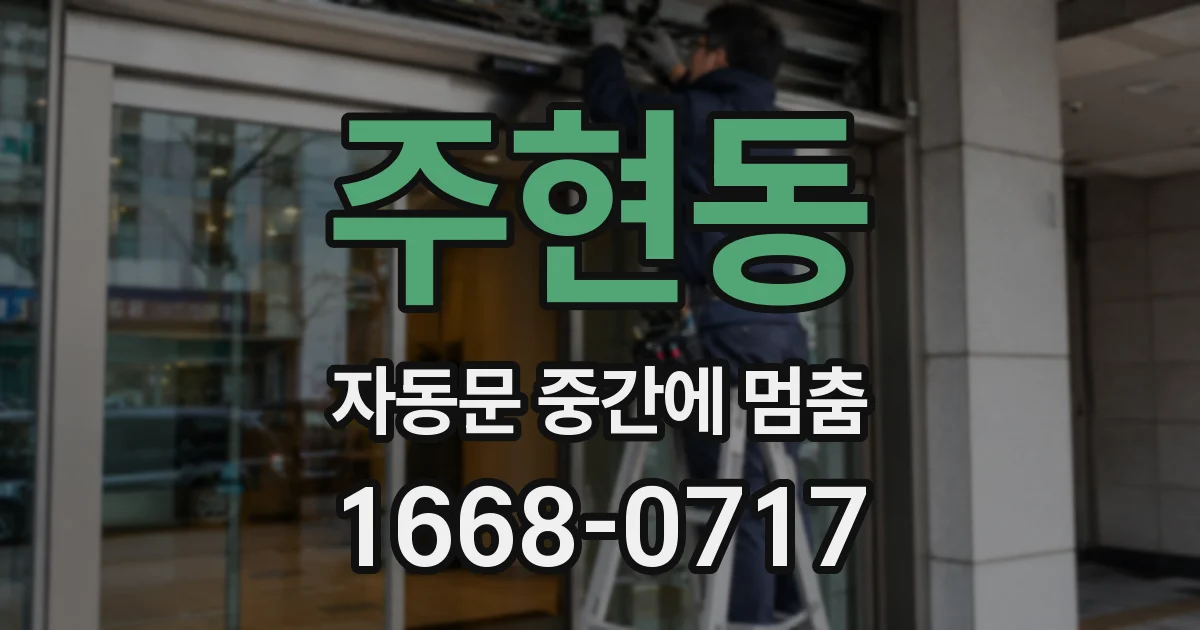 주현동 자동문 중간에 멈춤