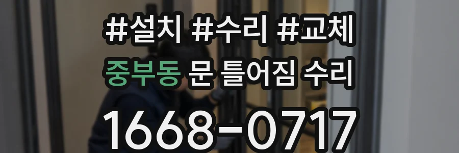 중부동 문 틀어짐 수리