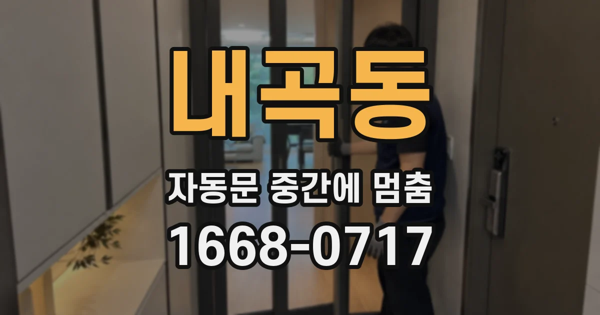 내곡동 자동문 중간에 멈춤