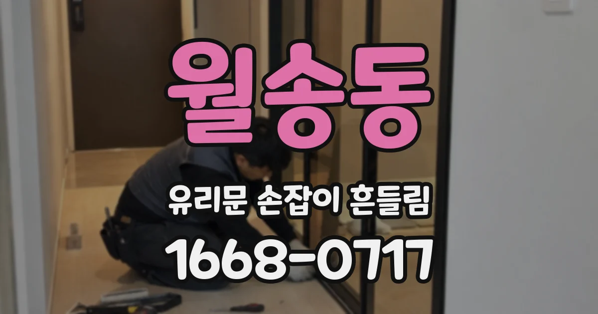 월송동 유리문 손잡이 흔들림