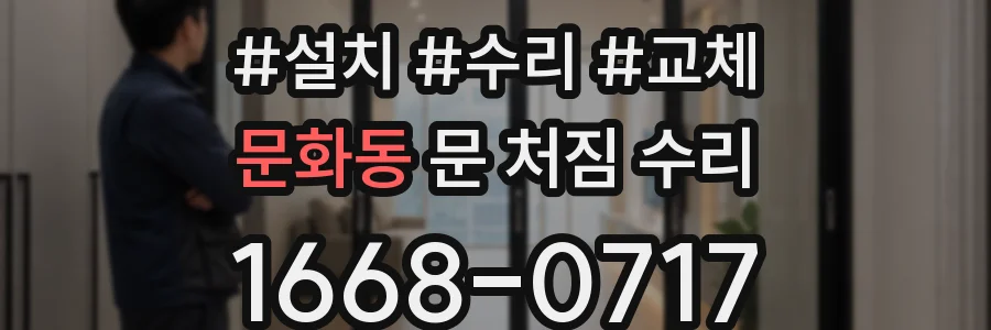 문화동 문 처짐 수리