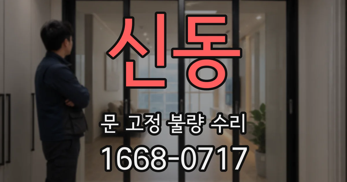 신동 문 고정 불량 수리
