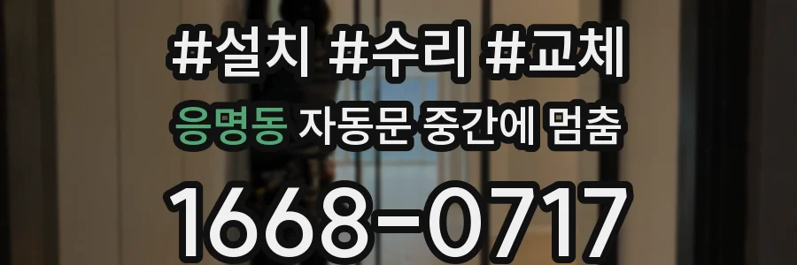 응명동 자동문 중간에 멈춤