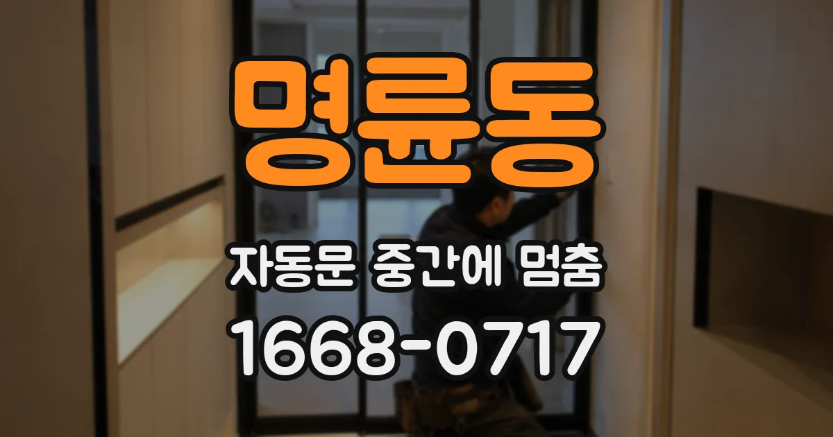 명륜동 자동문 중간에 멈춤