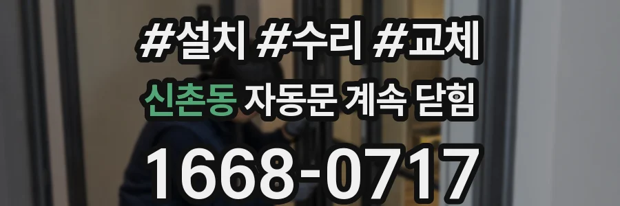 신촌동 자동문 계속 닫힘