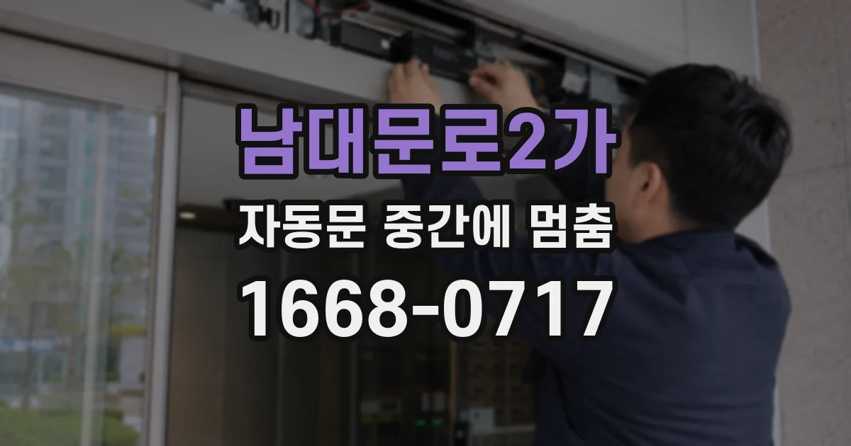 남대문로2가 자동문 중간에 멈춤