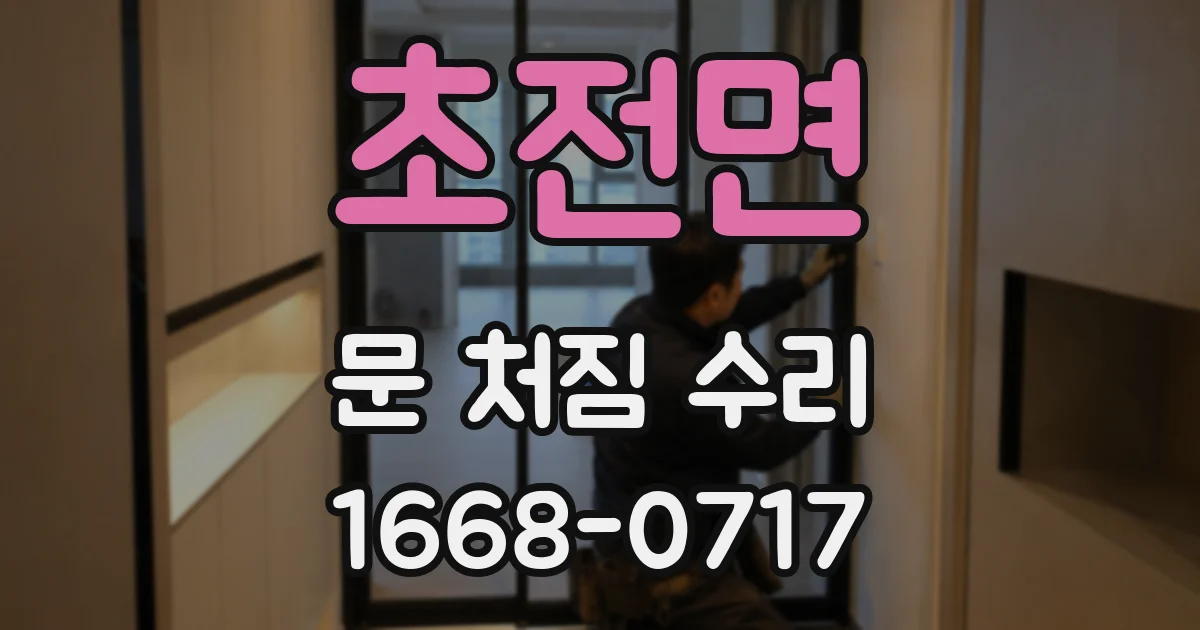 초전면 문 처짐 수리