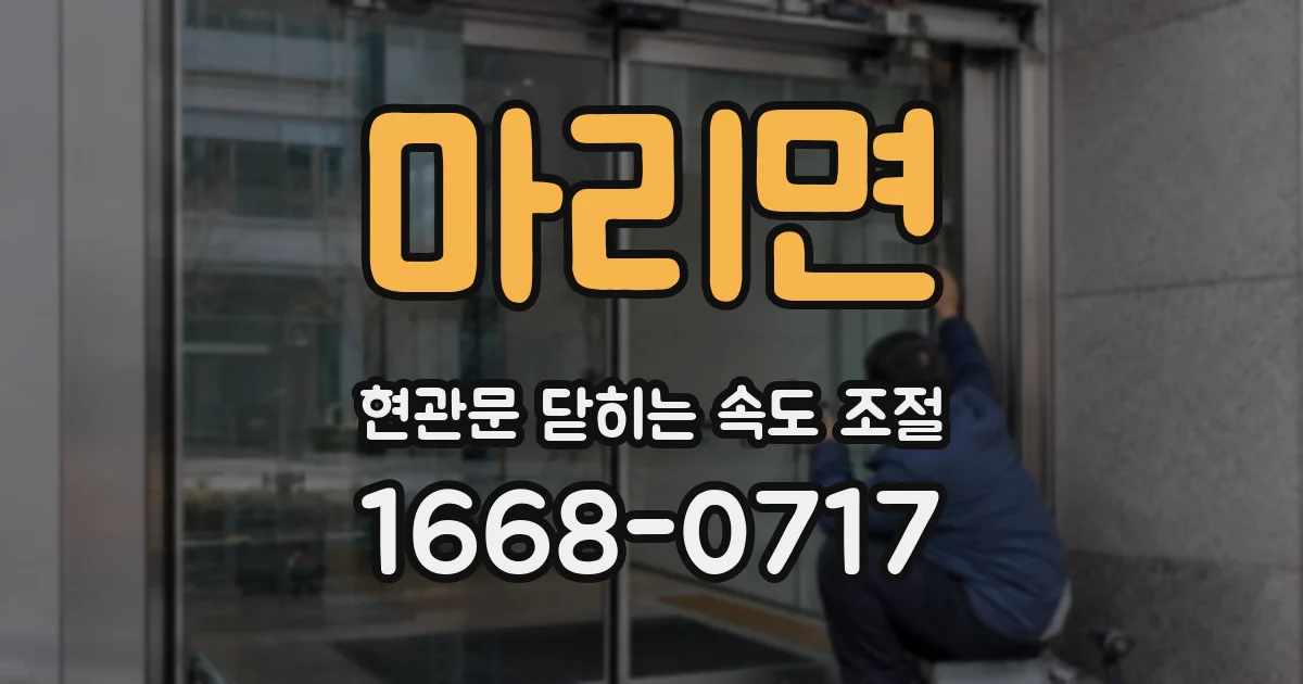 마리면 현관문 닫히는 속도 조절