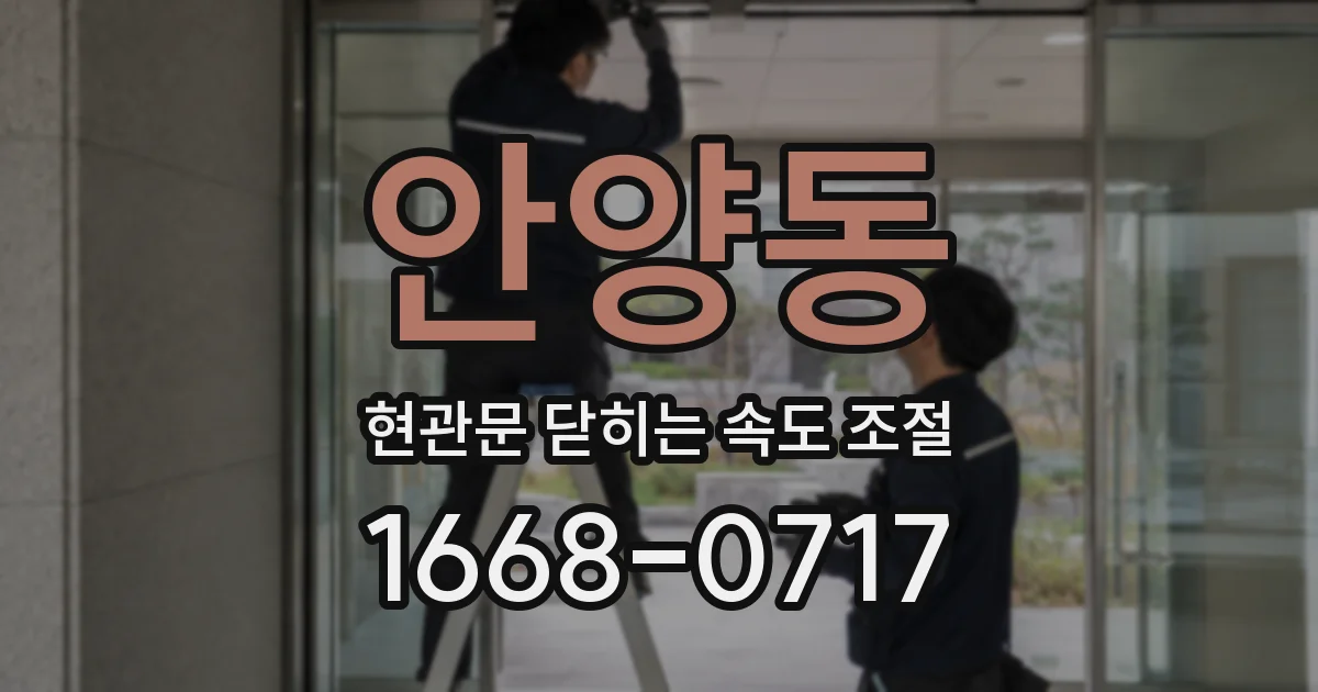 안양동 현관문 닫히는 속도 조절