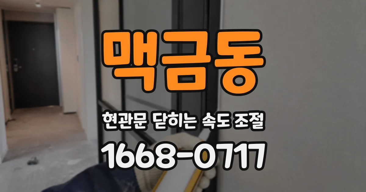 맥금동 현관문 닫히는 속도 조절